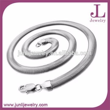 8mm Wide Silver Stainless Steel Chain Men Snake Necklace Chain