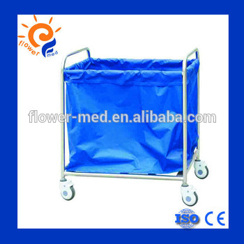 Hot sale cheap stainless steel dirty clothes bag trolley