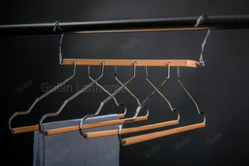 Natural Color Space Saving Wooden 4 Tier Hanger