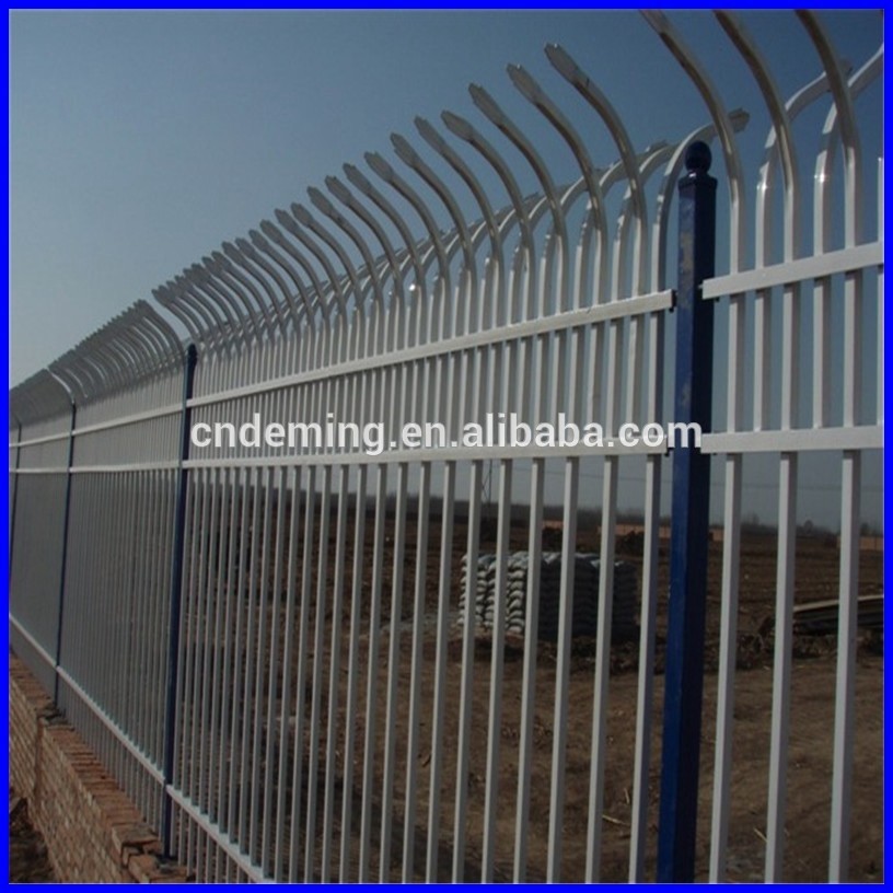 security tubular steel spear top black fence panels