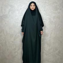 One Piece Satin Jilbab Niqab Attached Modest Dress