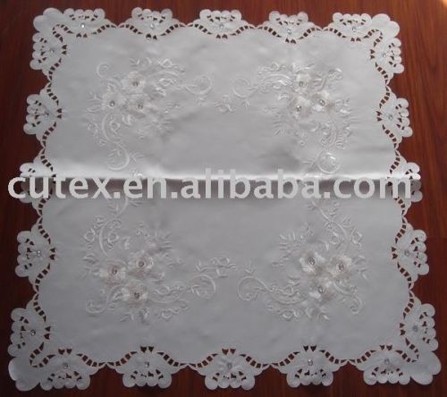 solid embroidered table cloth