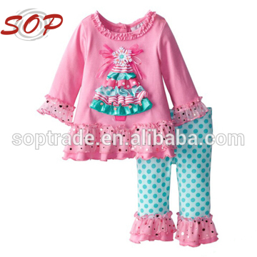 Newest wholesale boutique clothing lovely girl clothes set