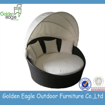 Hot sale SGS PE rattan wicker sunbed