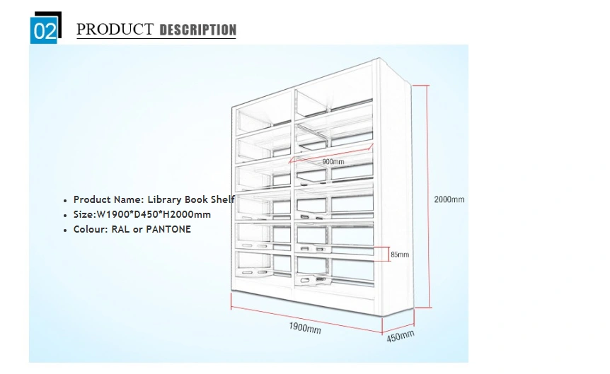 Double-Sided Steel-Wood Bookshelf for Library / Book Shelf / Office Furniture / Book Shelves for Library