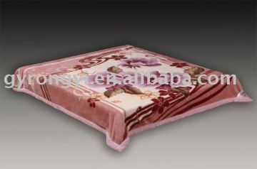 fluffy plush knitted rashel weft ployester blanket