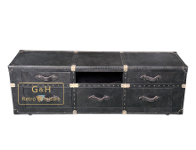 High Quality Leather TV Cabinet Console for Vintage Accent Living Room Furniture GH-L1063