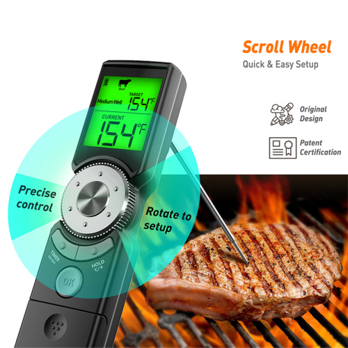 Smart Instant Digital Meat Thermometer With Three-color Backlight