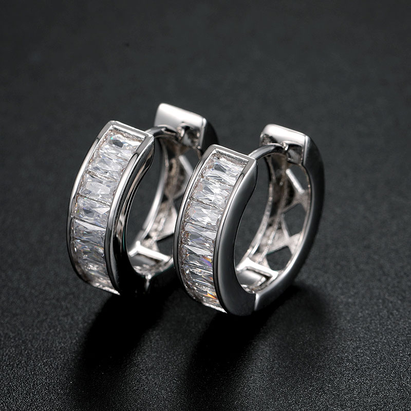 cubic zirconia hoop earrings