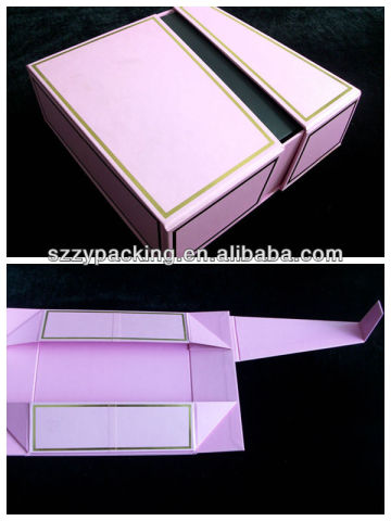 pink color flat pack packaging boxes