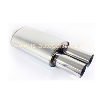 UNIVERSAL JDM WELD ON 2.5" INLET DUAL ROUND TIP MUFFLER EXHAUST