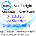 Mar de Shantou agente de frete para Nova York