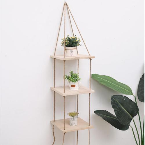 3 Tier Hanging Plant Shelf with Jute Rope