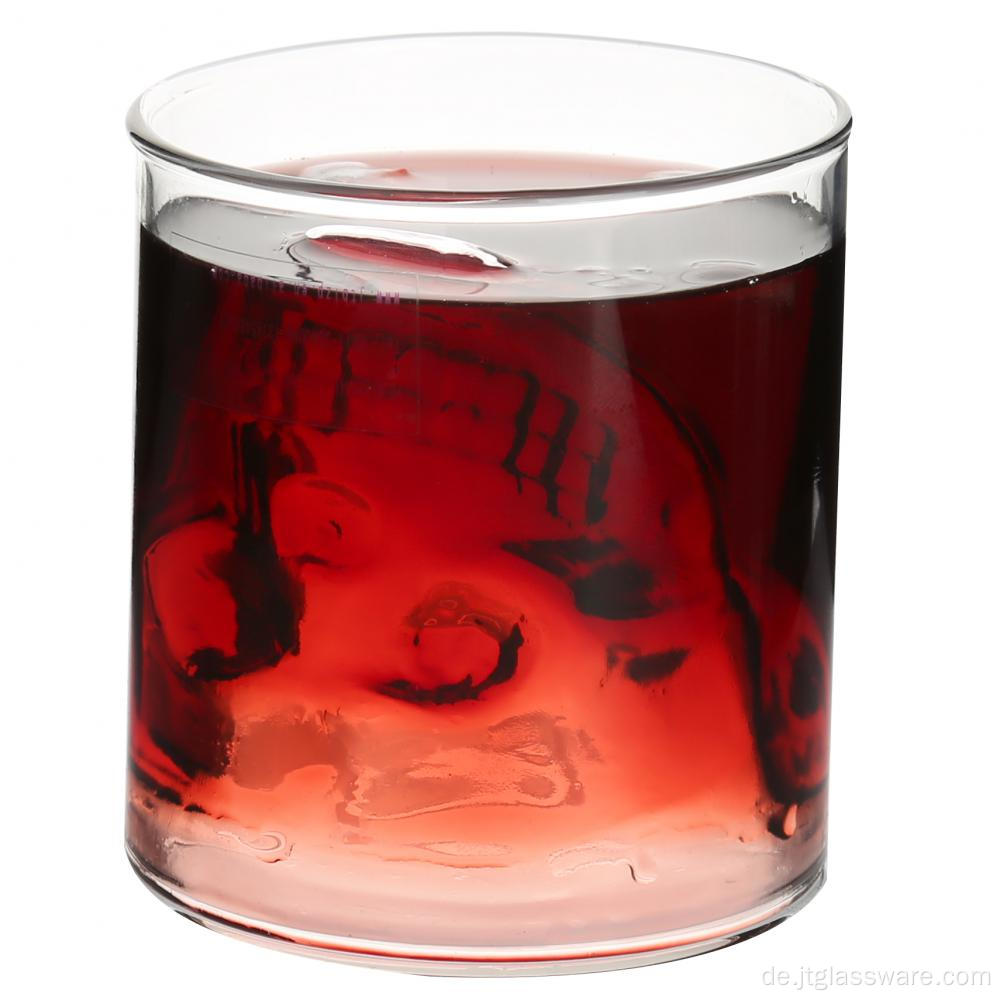 Borosilikat Doppelwandiges Totenkopf Weinglas