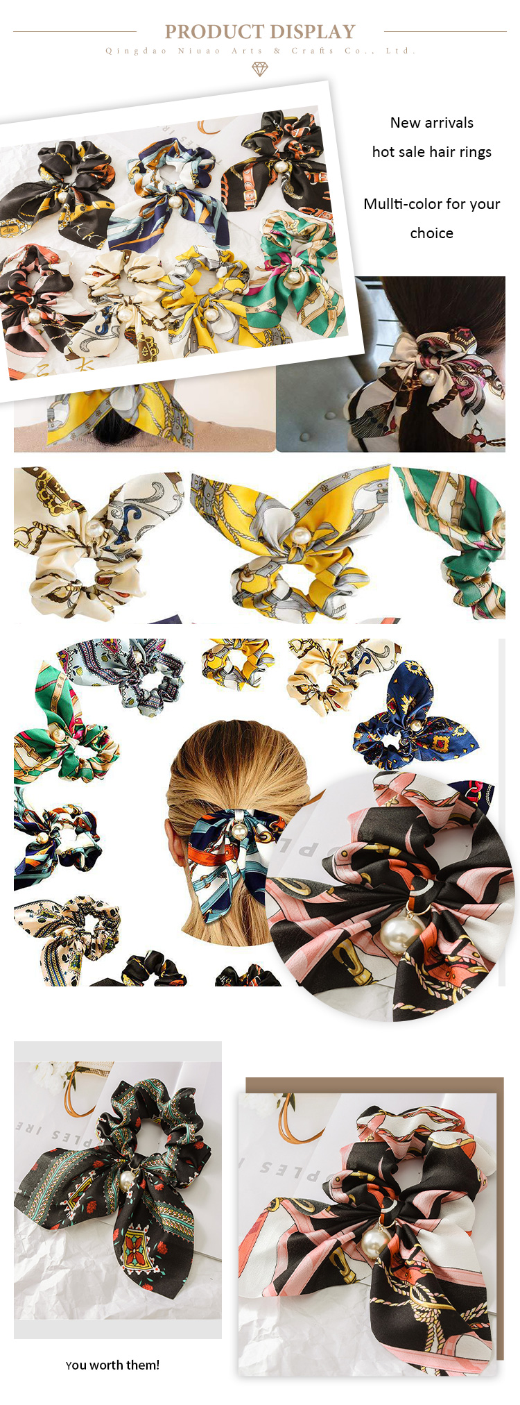 Sumando 2022 Νέες αφίξεις Multi Color Hair Rings Women Women