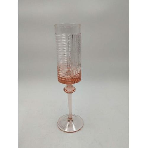 gobelet à vin en verre de champagne moderne de couleur rose