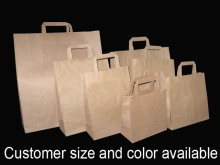 Flat Handle Brown Krafr Paper Bag