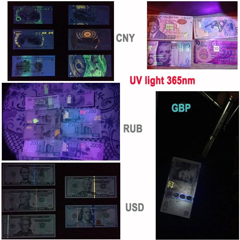 Mini Zoomable Single Mode Ultraviolet Led Blacklight Flashlight UV 365nm Flashlight For Money Detector Leak detector