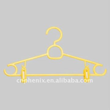 Plastic cloth hanger with peg