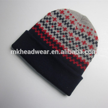 Jacquard Cuff Beanie Colorful Cuff Beanie