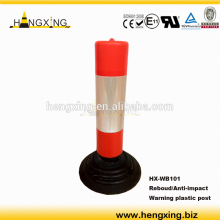 Bollard: WB101 500mm delineator traffic rebound warning post, with reflector and rubber base