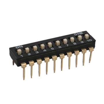 Black Color 2.54mm Tri-State Dip Switch IC 2-12 Position
