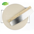 Circular Ceramic Pizza Stone And Wooden Cutter Set