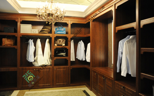 White MDF Wood Panel Closet with Sliding Door