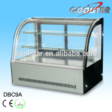 small capacity stainless steel glass door cake refrigerating showcase