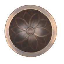 Hammered Round Polished Brass Sink