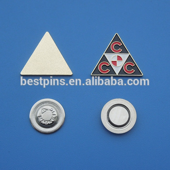 Triangle Silver Plating Magnetic Custom Lapel Pins