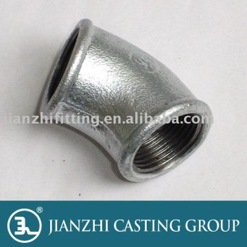 45 degree ELBOW, galv. --malleable cast iron pipe fittings