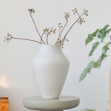 Nordic Speckled Glaze White Ceramic Centerpiece Vases