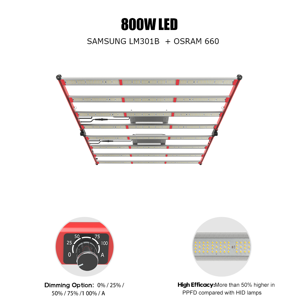 การออกแบบใหม่ LED เติบโตแสง 800W