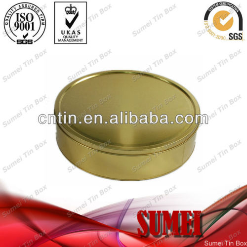 Gold round tin storage box