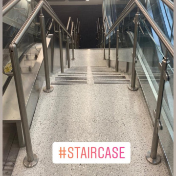 304 adjustable square handrail wooden stair handrail