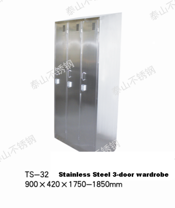 3-door stainless steel wardrobe