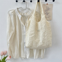 Durable Eco-friendly Minimalist White Canvas Shopping Bag