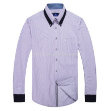 Contrast collar slimt fit stripe button down shirts