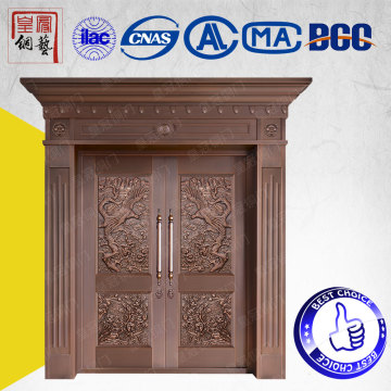 Factory solid copper new design double exterior door