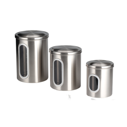 Household Stainless Steel Canister With Window