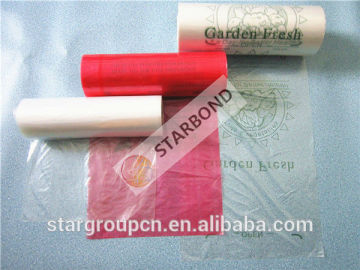 printed ldpe flat bags, plastic produce roll bags