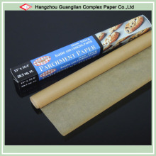 40GSM Unbleached Natural Brown Greaseproof Parchment Paper Roll for Baking