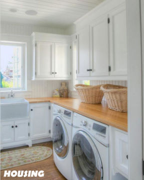 Contemporary Wood / Mdf Laundry Room Storage Cabinet High Gross Surface