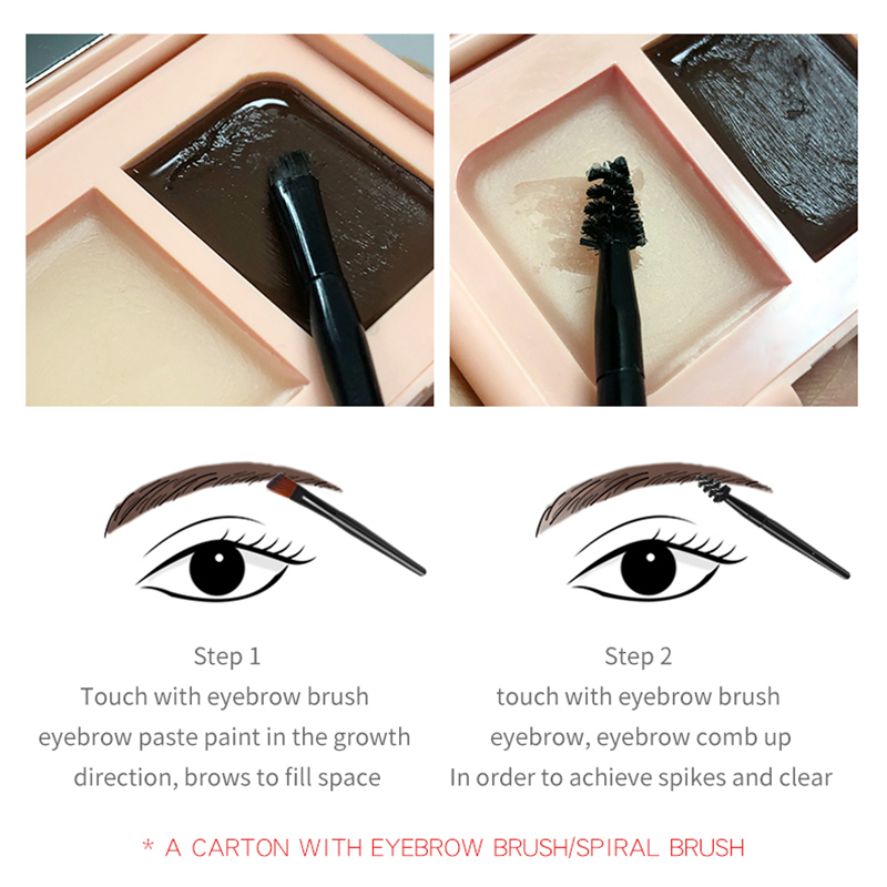 New Magic Styling Eyebrow Pudaier 2 in 1 Double Color Styling Eyebrow Gel Natural Wild Waterproof Solid Shape