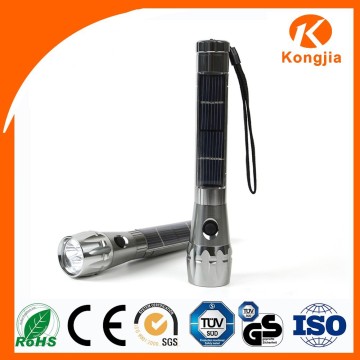 Best Led Flashlight Solar Rechargeable Aluminum Alloy Solar Energy Strong Light