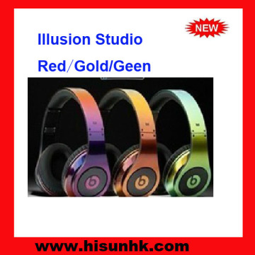 AAAAA Quality Red/Gold/Green Illusion Studio Headphones by dr dre with cheap price 