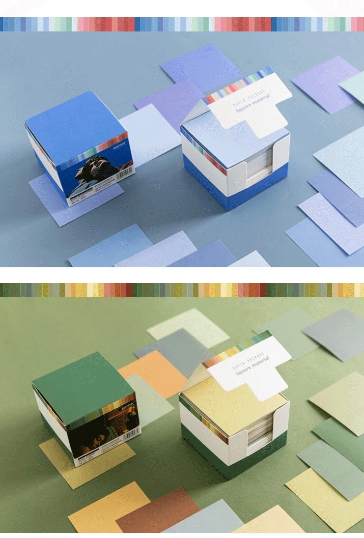 Square Cube Paper Notes Packed Into Paper Box