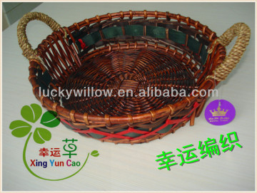 wicker stroage basket with handles