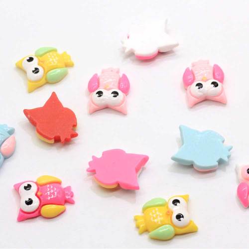 Hot Selling Cute Mini Bunte Harz Eule Form 100 Stück Flatback Charms 100 Stück Ziemlich billige lose Cabochons für DIY Aufkleber